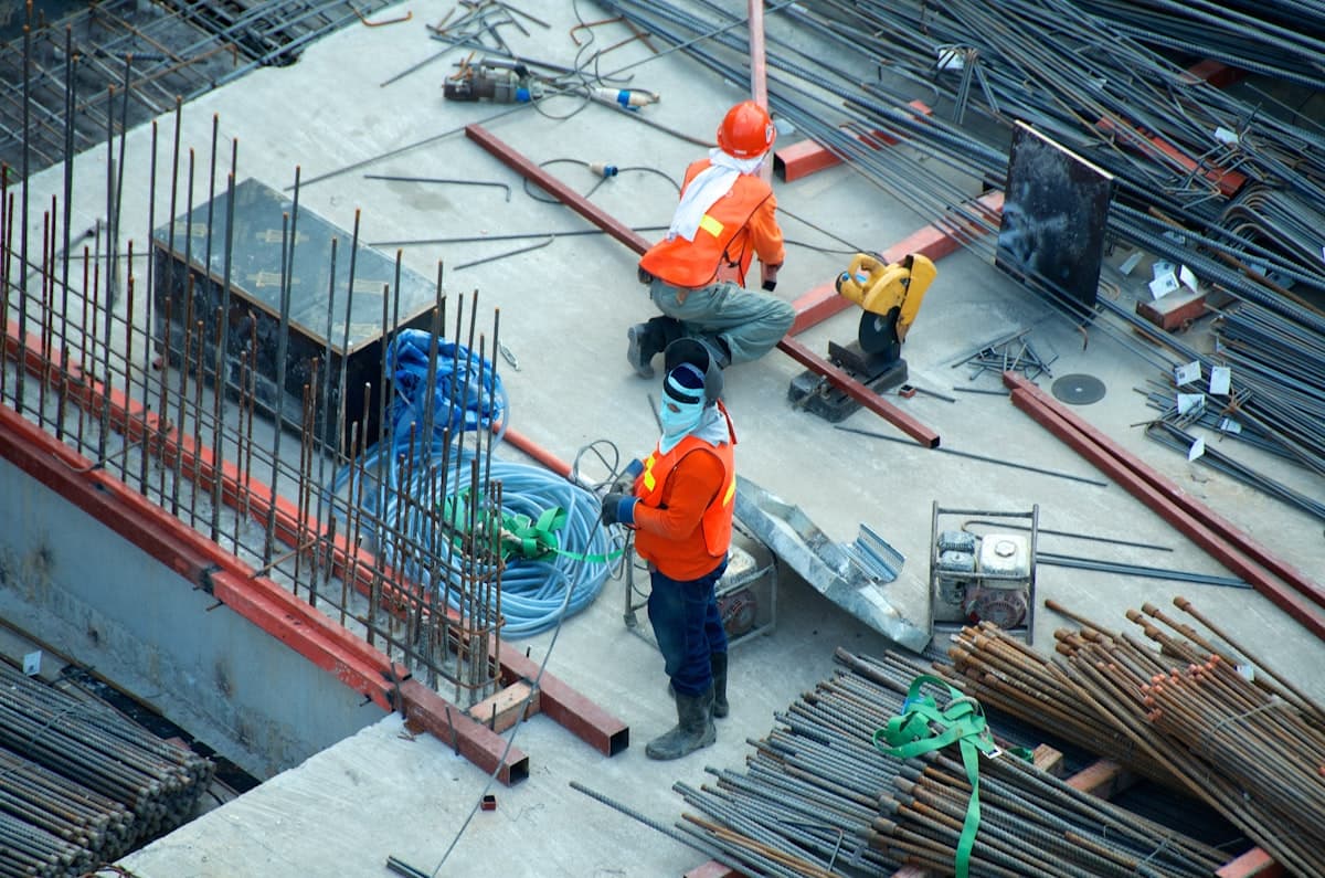Steel construction site