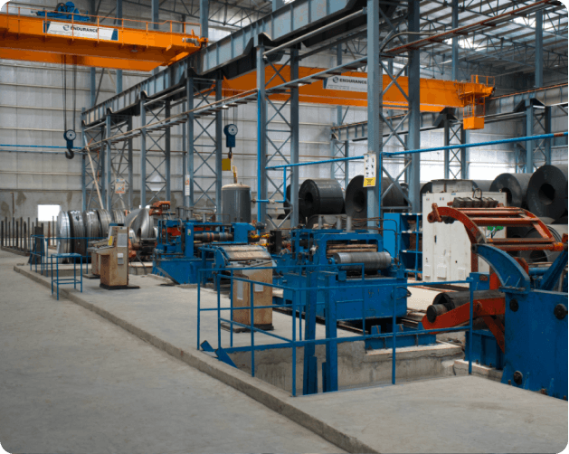 Steel fabrication factory floor