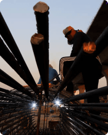 Steel construction site